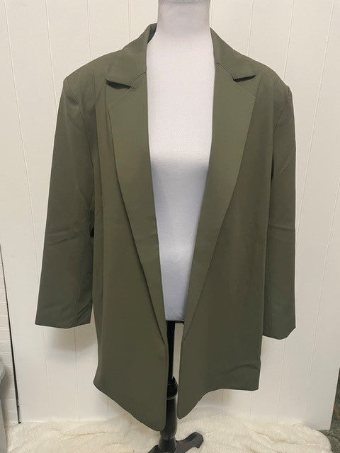 Size Medium Cupshe Olive Green Open Front Blazer Jacket NWT
