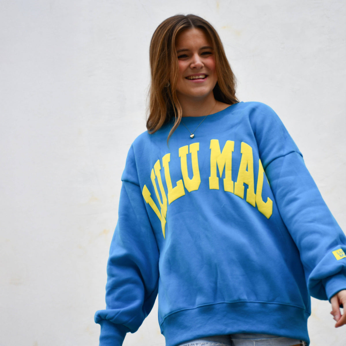 Size Large - Cyan/Yellow Puff Sweatshirt
