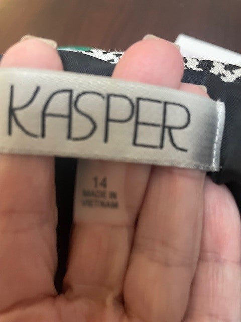 Size 14 - Kasper suit jacket black and white