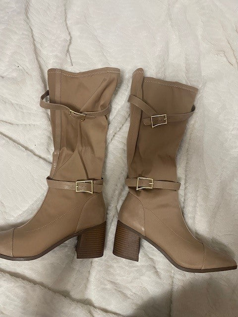 Size 9.5 - Journee Collection Gaibree boot Beige - NIB - Retails for $109.99