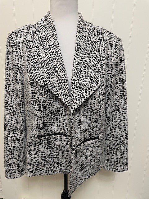Size 14 - Kasper suit jacket black and white