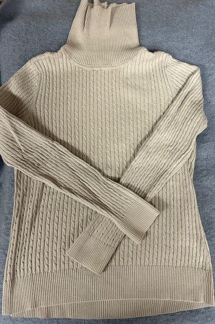 Size S – Jeanne Pierre Turtleneck Sweater | Cream Knit