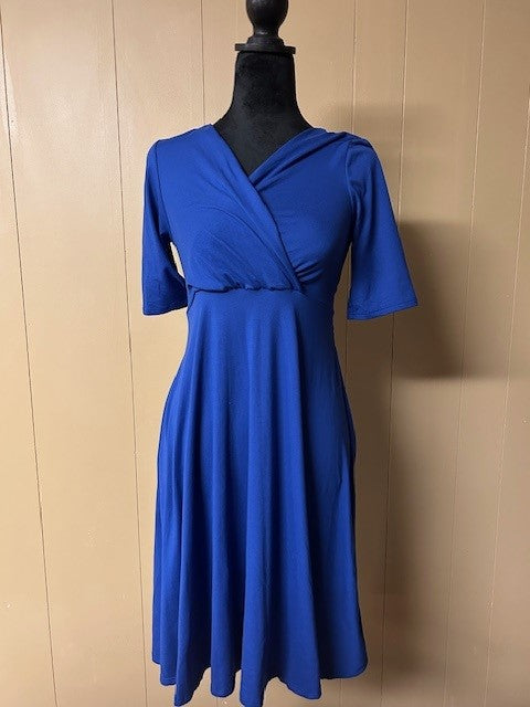 Size S – Mother Bee Royal Blue Wrap Dress