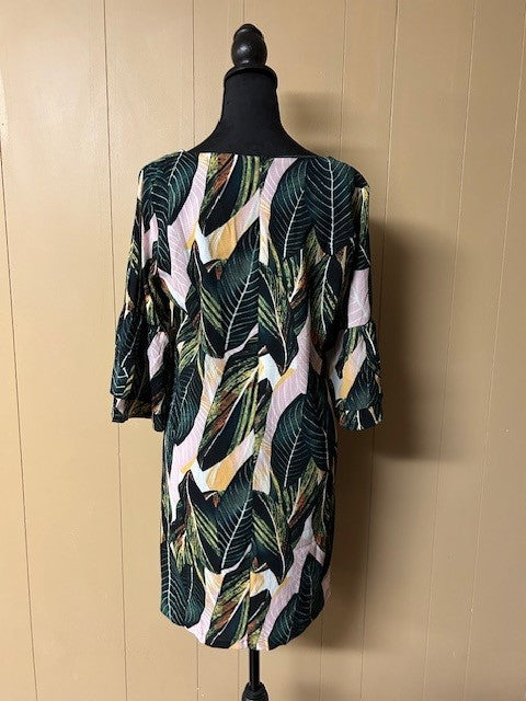 Size S – Belongsci Green Leaf Print Dress
