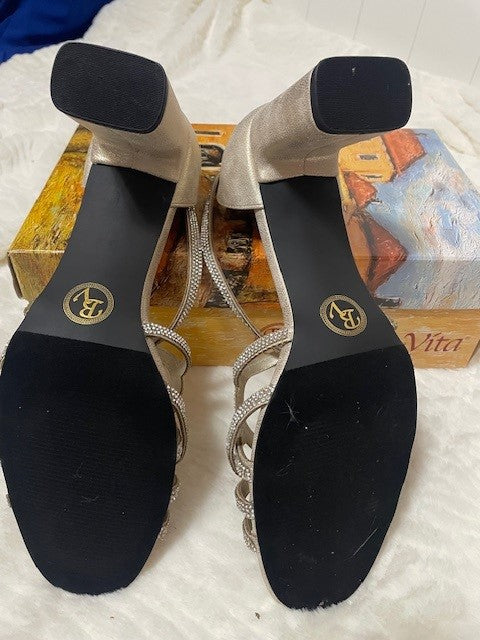 Size 11W - Bella Vita Aliette Gold Sandal - NIB - Retails for $95.00