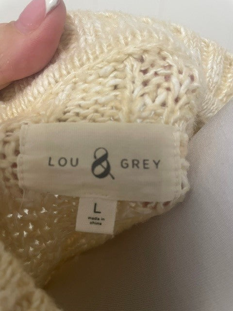 Size Large Lou & Grey Cream Textured Knit Sweater