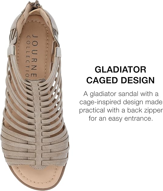 Size 7.5 - New - Journee Collection Delilah Taupe sandal - Retails for $86.00