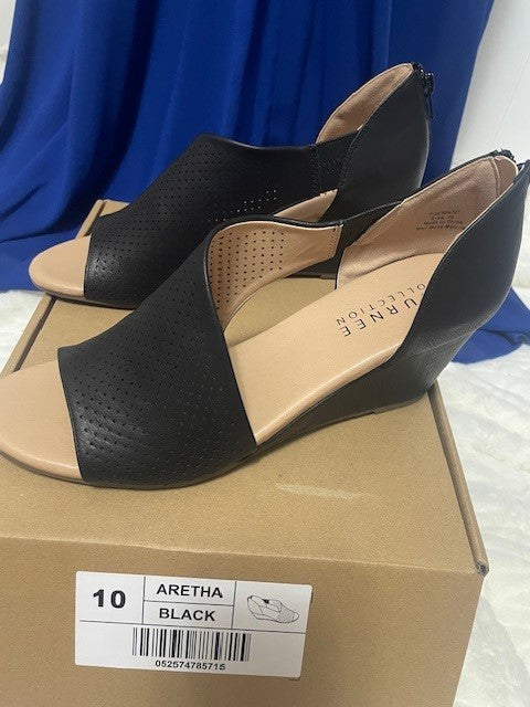 Size 10 - Journee Collection Black Wedge Shoe NWT