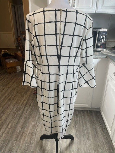 Size 14 – Liz Claiborne Black & White Midi Dress | NWT
