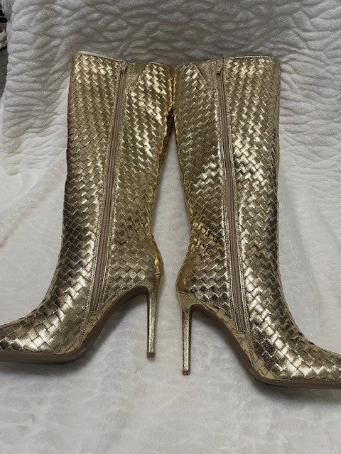 Size 7 - INC Gold Woven boot - NWT - RETAILS $229.50