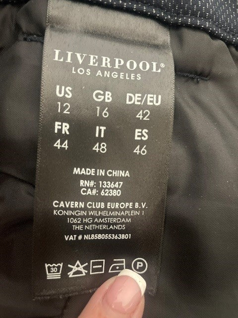 Size 12 Liverpool Black Textured Dress Pants Trousers