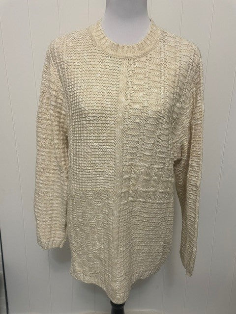 Size Large Lou & Grey Cream Textured Knit Sweater