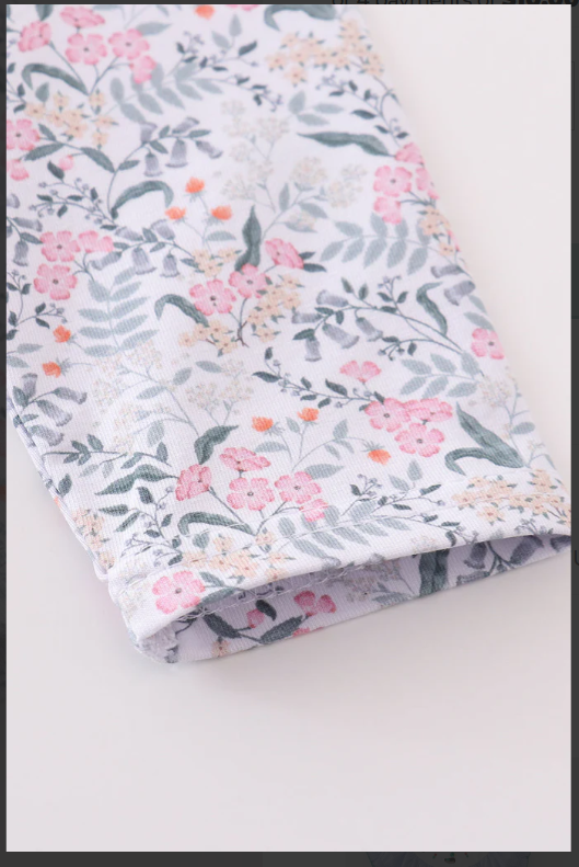 Size 2 - Floral Print Cow Embroidery Set
