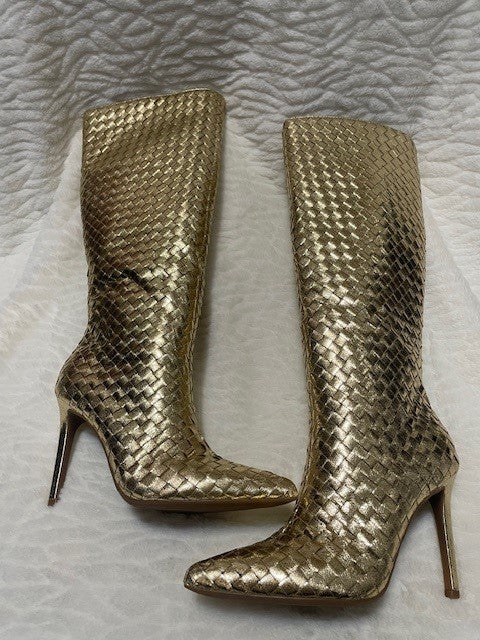Size 7 - INC Gold Woven boot - NWT - RETAILS $229.50