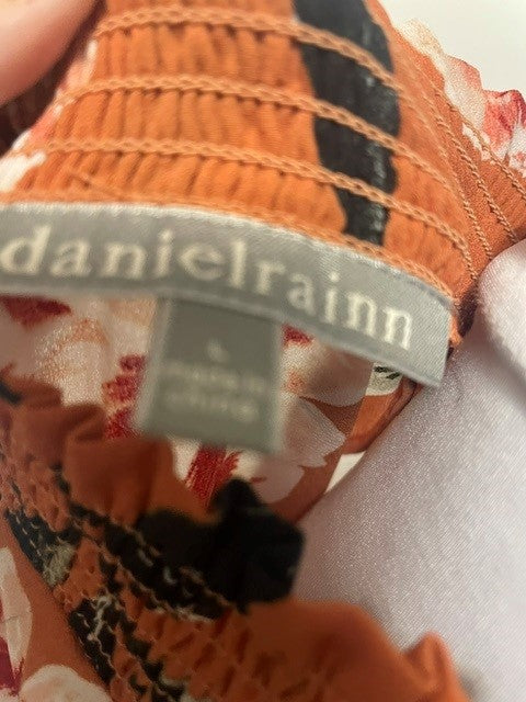 Size Large Daniel Rainn Rust Floral Sleeveless Blouse