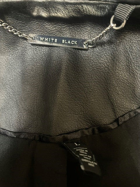 Size Large White House Black Market Black Leather Studded Jacket