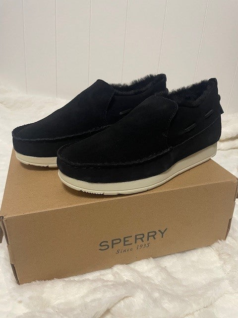Size 7 - Sperry Womens Moc-Sider Slip-On Black NIB - Retails for $64