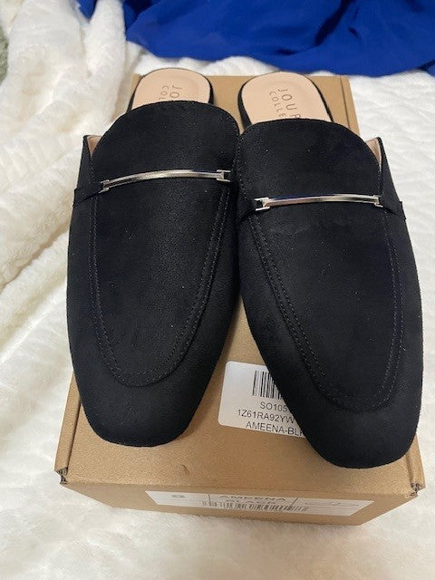 Multiple Sizes - New In Box - Journee Collection Black slip on sandal