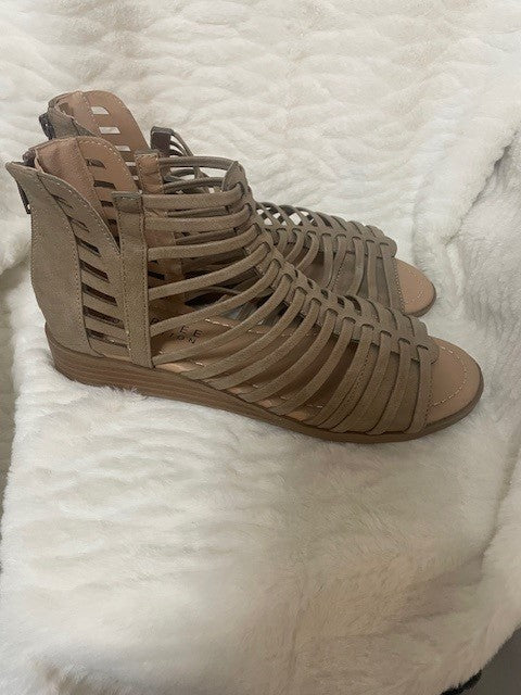 Size 7.5 - New - Journee Collection Delilah Taupe sandal - Retails for $86.00