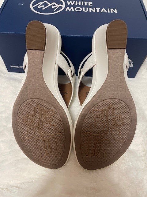 Size 6.5 - White Mountain All Dress Sandal white - NEW IN BOX