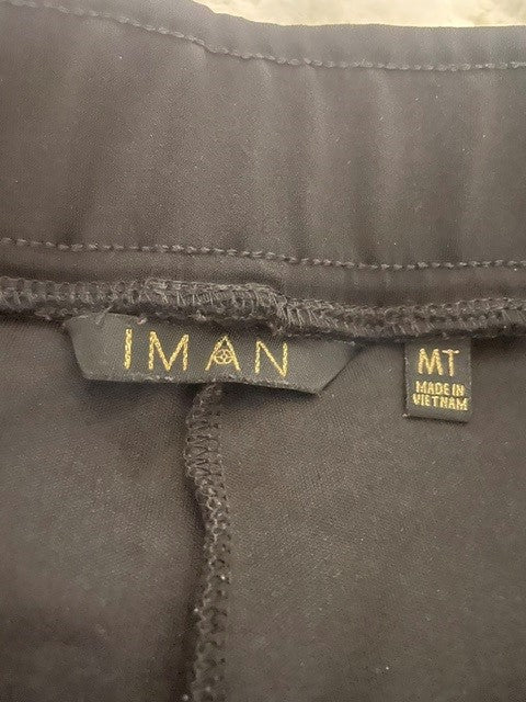 Size MT IMAN Black Stretch Pull On Pants Bootcut Flare Comfortable