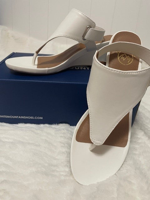 Size 6.5 - White Mountain All Dress Sandal white - NEW IN BOX