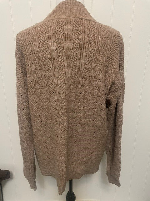 Size Large Evolution Taupe Cable Knit Mock Neck Sweater