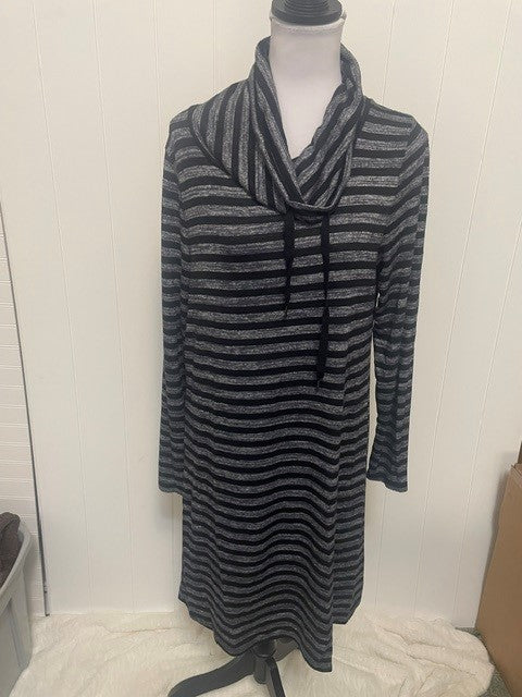 Size Large Market & Spruce Striped Cowl Neck Knit Dress