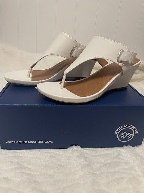 Size 6.5 - White Mountain All Dress Sandal white - NEW IN BOX