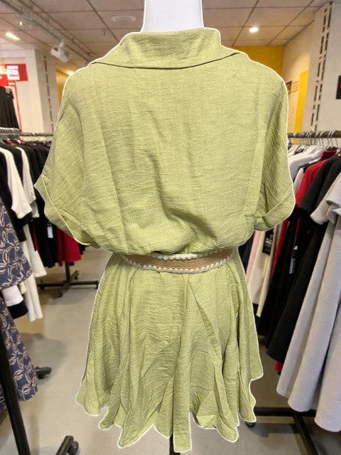 Anniewear Pistachio color belted dress