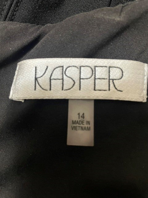 Size 14 - Kasper Black Sleeveless Sheath Dress Lined Career Office