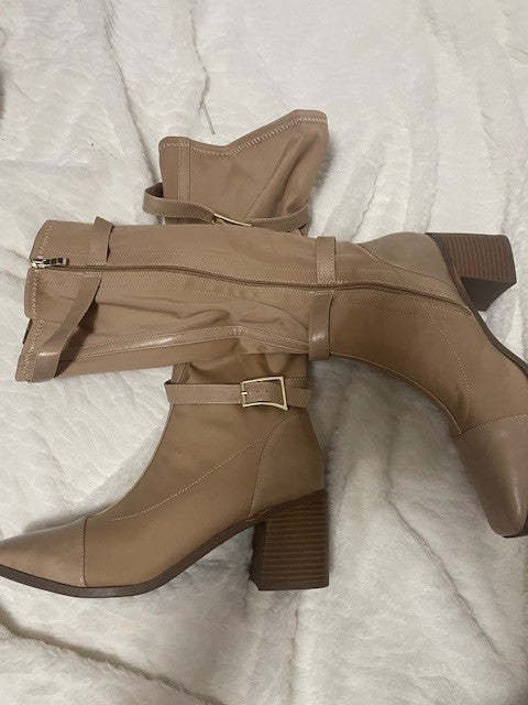 Size 9.5 - Journee Collection Gaibree boot Beige - NIB - Retails for $109.99