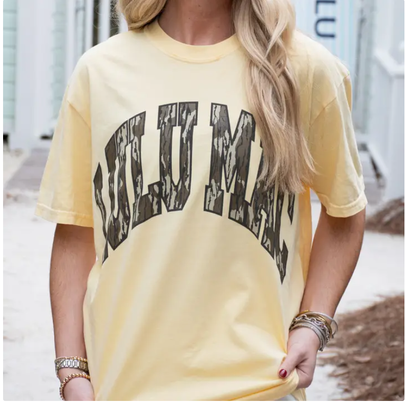 Size XL Lulu Mac Mossy Oak Blossom Comfort Colors Graphic Tee NWT