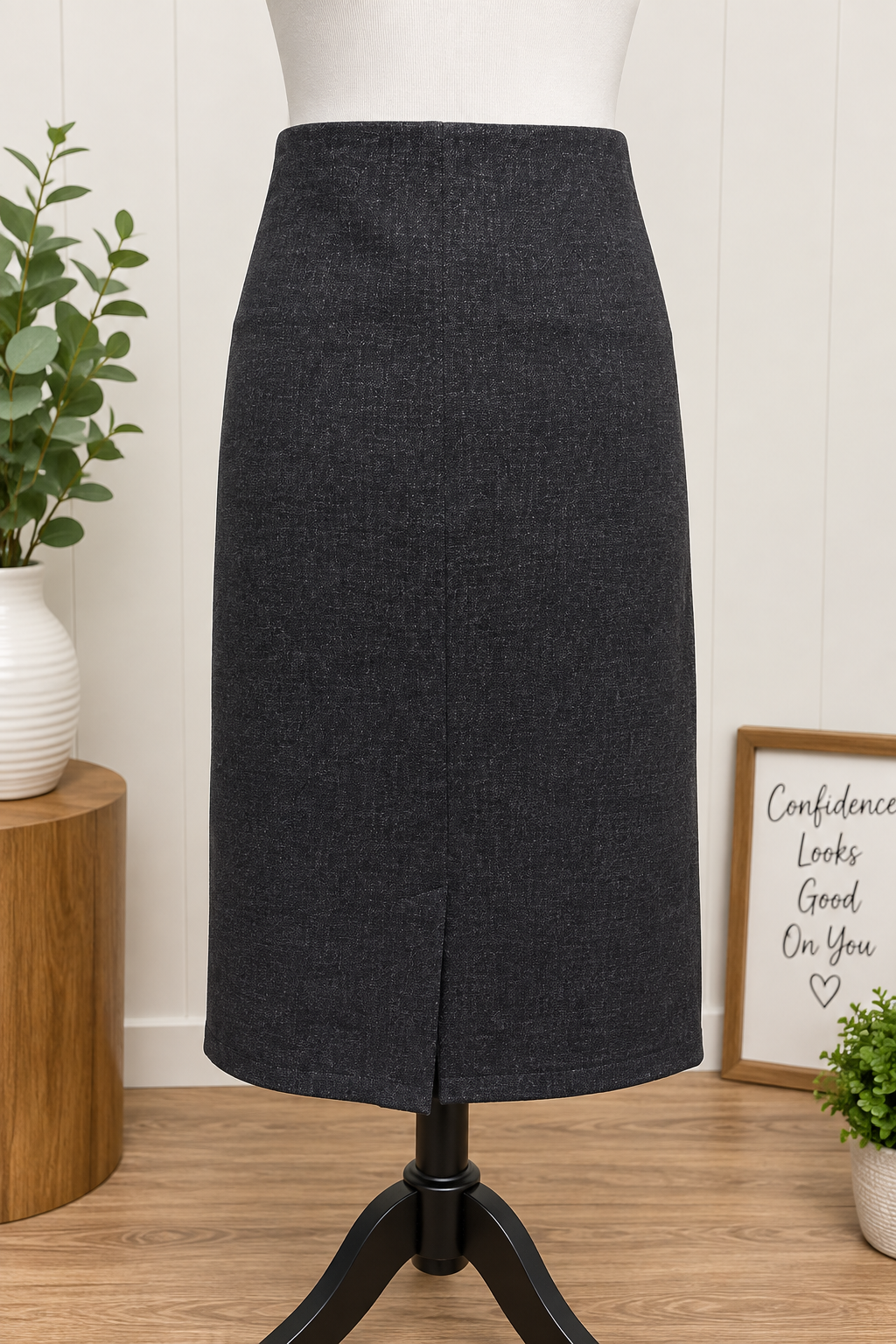 Size 14 Liverpool Los Angeles Charcoal Pull-On Pencil Skirt